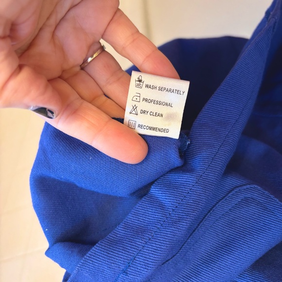 MISSLOOK Royal Blue Buttoned Jumper Dress Size XXXL Cotton Teacher Smock Artsy - Picture 8 of 8